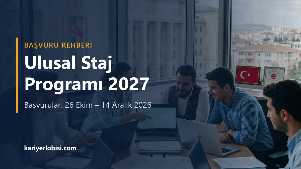 Ulusal Staj Programı 2027 başvuru rehberi kapak görseli: başvurular 26 Ekim – 14 Aralık 2026